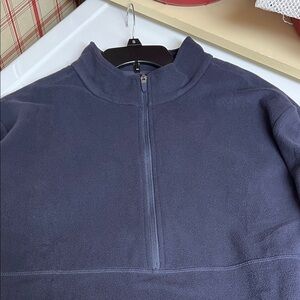 Lands' End Men's charcoal Quarter Zip Fleece XXL